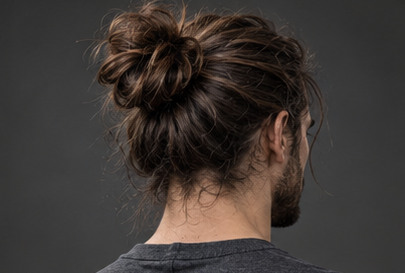 Férfi konty / Man bun – stílusillusztráció